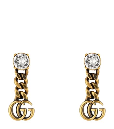 gucci cross earring|Gucci crystal double g earrings.